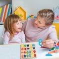 thumbnail image 3 of Kiddiway Wooden Puzzle for Toddlers - Number and Letter Shape Sorter with Pegged Board, Preschool Educational Learning Toy,E, 3 of 4
