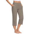 thumbnail image 3 of Ladies' Fashionable Casual Solid Color Cotton Linen Seven Quarter High Waist Casual Pants, 3 of 6