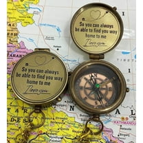 Antique Compass So You Can Always Find Your Way Back Home Brass Compass Engraved Gifts for Men Bronze for Men Romantic Gifts for Him/Her, Keepsake Gifts for Husband Gifts for Men