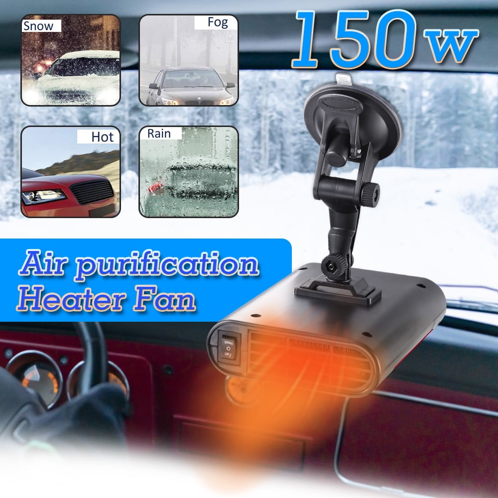 Car Heater,CHELIYA Portable 12V 150W 2 in 1 Auto Car Heater Cooling Fan Defroster Defrost Windscreen Window Demister,Black 