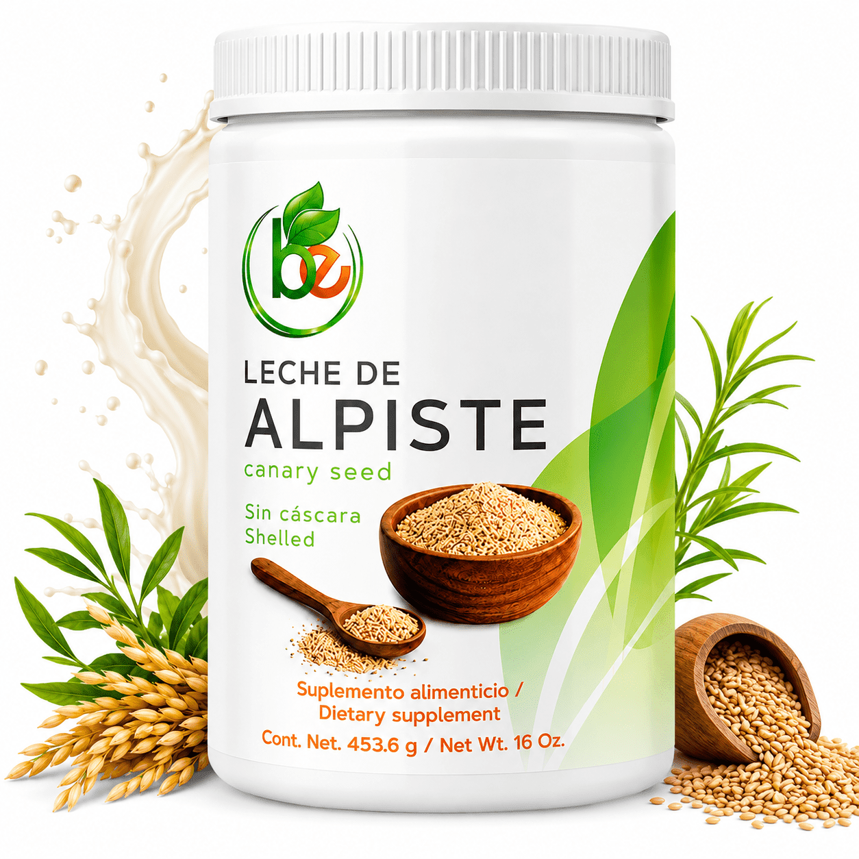 Canary Seed Milk Powder (Leche de Alpiste) – 16 oz (454g) Natural Plant-Based Supplement – Rich in Antioxidants & Nutrients – Supports Digestion & Detox – 100% Natural, Vegan & Non-GMO Superfood
