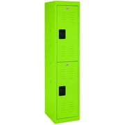Sandusky 2-Tier Welded Steel Storage Locker, 66"H, Electric Green