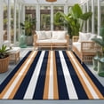 thumbnail image 2 of Large Area Rugs 8'x10', Orange Navy Blue Striped Carpet Runner Indoor Outdoor Rugs Home Decor Aesthetic, Minimalist Farmhouse Lines Non Slip Mats Washable Accent Rug for Living Room Bedroom, 2 of 8