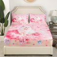 thumbnail image 3 of Erosebridal Cat Kitten Sheet Set King, Dreamy Bowknot Bow Tie Bedding Sets King Size, Pink, Ultra Soft 4-Piece, 3 of 6