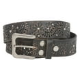 thumbnail image 3 of Snap On Vintage Cowhide Full Grain Leather Floral Rivet Perforated Casual Belt, 3 of 4