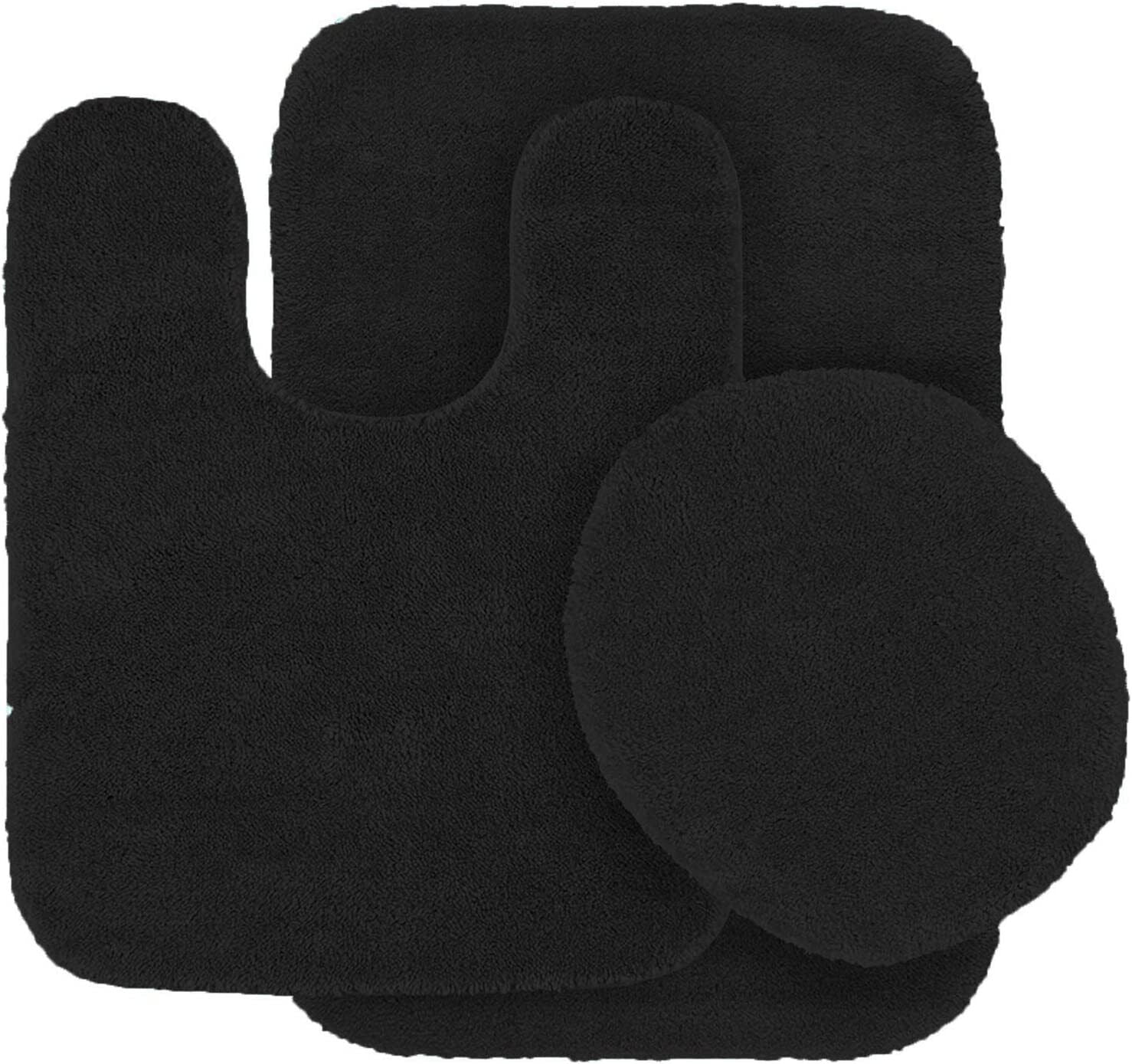 black-color-6-bathroom-d-cor-mat-rug-3pc-set-shaggy-chenille-plush
