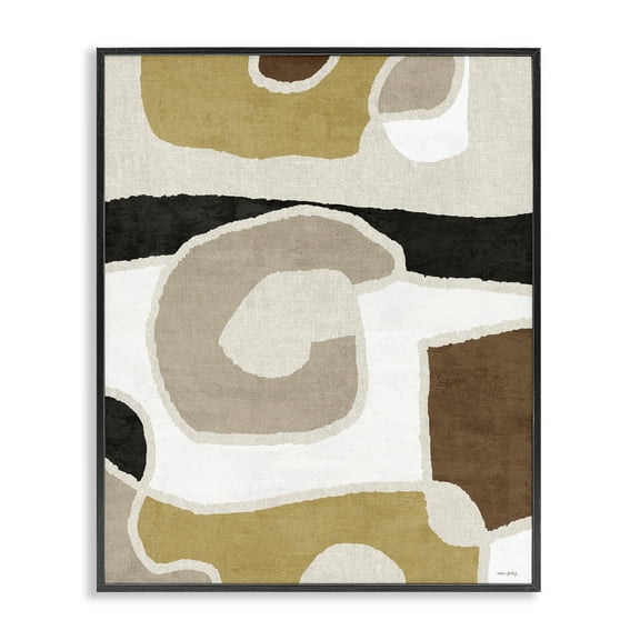 Stupell Industries Earthy Boho Geometrics Abstract Painting Black Framed Art Print Wall Art, 11 x 14