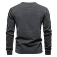 thumbnail image 4 of Men's Thermal Shirt Long Sleeve Quarter Button Crewneck Pullover Loungewear Black M, 4 of 8