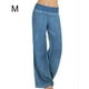 thumbnail image 2 of Qarigey Pantalones vaqueros elásticos de cintura media para mujer Pantalones sueltos completos Prendas para la parte inferior del cuerpo azul M Qarigey AP002153-10, 2 of 6