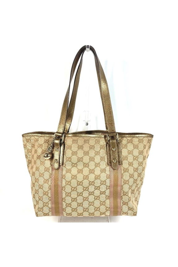 Pre-Owned GUCCI 137396 Charm Included Logo GG Bag Shoulder Tote Canvas Leather Men's Women's...