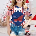 thumbnail image 2 of Ruyang Girls 4th of July T Shirt Statue of Liberty American Flag Firework Print Short Sleeve Summer Casual Patriotic Tee Tops, 2 of 5
