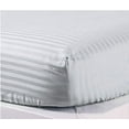 thumbnail image 3 of 300 Thread Count 100% Egyptian Cotton 3-Piece Flat Sheet (1 Flat Sheet + 2 Pillow Covers) Size California-King Color Silver Grey Stripe, 3 of 5
