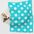 thumbnail image 3 of JUNZAN Waterproof Pet Blanket Dog Blankets, Aqua And White Polka Dot Pattern Printing Super Soft Warm,Urine Proof Washable Pet Blanket, 3 of 5