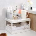 thumbnail image 7 of asjyhkr 2 Tier Plastic Countertop Shelf,Bathroom Organizer Vanity Tray Cosmetic Storage Kitchen Spice Rack Standing Shelves, Multipurpose Tabletop Display Shelf for Office Supplies, 7 of 7