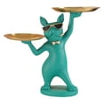 thumbnail image 1 of Bandeja de escritorio con estatua de bulldog moderna y genial, escultura para aperitivos, decoración artística para mesa. verde, 1 of 8