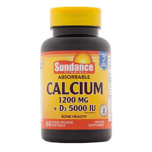 Sundance Calcium 1200 Mg Plus Vitamin D3 5000 IU Bone Health Quick