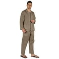 thumbnail image 2 of Inkmeso Men's Cotton PJs Solid Sleepwear Lounge Wear Top & Bottom Pajama Set, 2 of 7