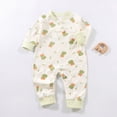 thumbnail image 2 of 9-12 Months Infant Print Rompers,Cute Cartoon Long Sleeve Baby Jumpsuit,Soft Warm Fall Winter Unisex Onesie for Newborn Infant Boys Girls 3 6 9 12 18 Months,Light Green, 2 of 7