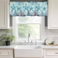 thumbnail image 2 of Blue Starfish Valances for Windows, Rod Pocket Kitchen Valance Curtains - Soft & Washable Small Window Treatment for Living Room, Bathroom, Ocean Couch Coral Shell 54x18inch, 1 Panel, 2 of 9