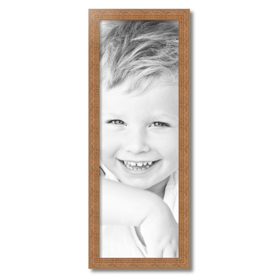 ArtToFrames 11x32" Gold Victorian Emboss Picture Frame, Gold Wood Poster Frame, with Regular Acrylic and 2 (FBPL-5081)