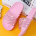 thumbnail image 6 of Kids Flip Flops Sandals Toddler Girls Shining Slides Soft Bottom Anti Slip Shower Beach Pool Shoes Slip on Summer Slippers Pink 12.5M(31), 6 of 8