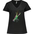 thumbnail image 3 of Inktastic Mardi Gras Crayfish Artsy Women's Plus Size V-Neck T-Shirt, 3 of 5