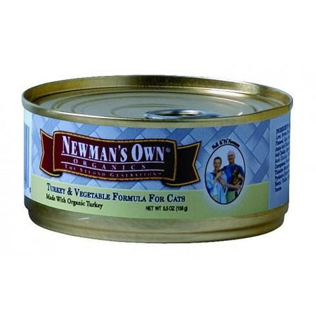 Newman's Own Organics Turkey & Vegetable Formula Wet Cat Food, 5.5 Oz, 24 Ct