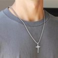 thumbnail image 5 of TINGN Sterling Silver Cross Necklace for Men, Jesus Cross Necklace Jewelry Box Chain Necklace Religious Baptism Gifts for Men, 5 of 7