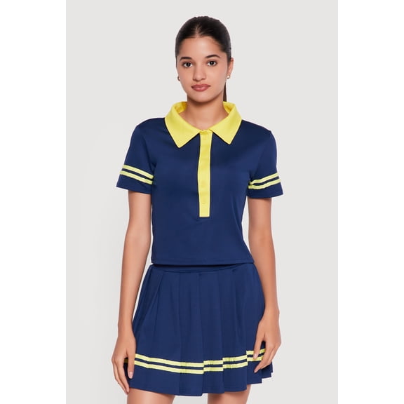 Women's Contrast Trim Polo Top