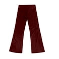 thumbnail image 3 of Men's Retro 60s 70s Velvet Flare Pants Classic Soft Velvet Bootcut Trousers Vintage Disco Party Outfits Red 2XL, 3 of 4