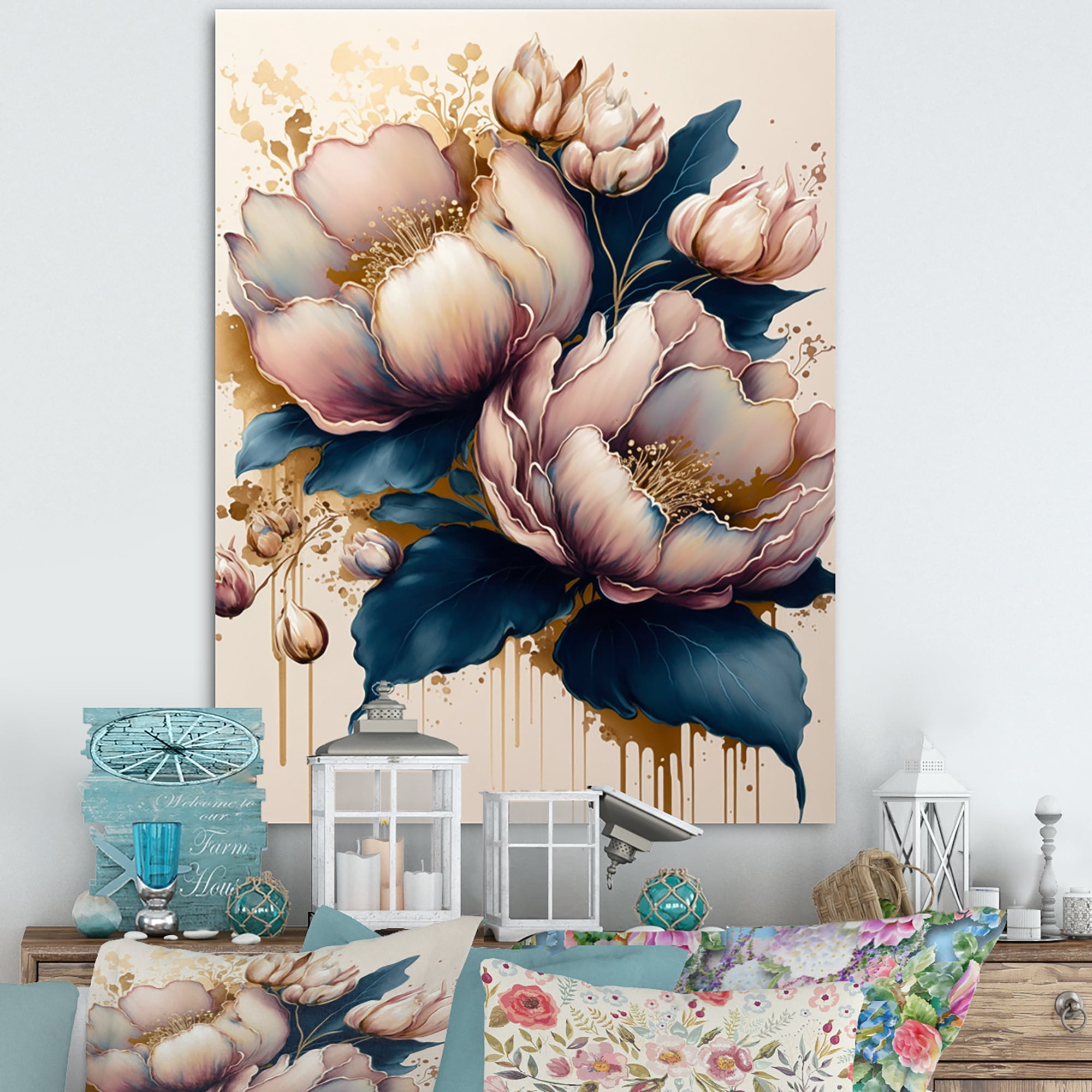 Designart Pink And Dark Purple Tulips I Canvas Wall Art