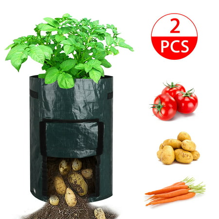 TSV Potato Grow Bag 2-Pack 10 Gallon Garden Vegetables Planter Bags with Flap and Handles, Suitable for Potato, Carrot, Tomato,