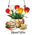 thumbnail image 2 of Llavero de tulipán bolso de tulipán colgante de tulipán adorable, colgante de coche, adorno floral, accesorio floral hecho a mano, llavero de tulipán regalo para mujer, peluche de resina de ganchillo, 2 of 9