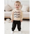 thumbnail image 4 of Kids Toddler Baby Boy 2Pcs Fall Outfit Long Sleeve Motorcycle Print Sweatshirt +Trousers Set Toddler Clothes, 4 of 8