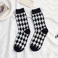 thumbnail image 2 of WEAIXIMIUNG Compression Socks for Women Toeless Thigh High Women Winter Leisure Casual Ringer Pattern English Sock, 2 of 3