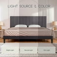 thumbnail image 6 of Einfach King Size Platform Bed Frame with Upholstered Adjustable Velvet Vertical Tufted Headboard, Grey, 6 of 7
