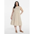 thumbnail image 2 of Time and Tru Women's Cotton Sleeveless Tiered Midi Dress, Sizes XS-XXXL, 2 of 5