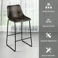 thumbnail image 5 of Costway Set of 2 Bar Stool Faux Suede Upholstered Kitchen Dining Chair W/ Metal Legs Grey\ Brown, 5 of 11