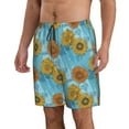 thumbnail image 2 of Kdxio Sunflowers Pattern Mens Casual Shorts - Drawstring Summer Beach Sports Shorts for Men, 2 of 9