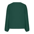 thumbnail image 5 of LYXSSBYX Solid Long Sleeves Women Tops Satin Socket V-Neck Solid-color Commute Long Sleeve Blouses Shirt Tops, 5 of 8