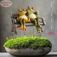 thumbnail image 2 of Yucurem Whimsical Frog Couple Bench Garden Ornament, 2D Romantic Frogs Couple Statues with Stake for Garden Lawn Courtyard Patio Decor Gifts, 2 of 4