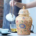 thumbnail image 4 of Tarro de jengibre de cerámica de estilo chino Almacene sus Decoración de la sala de estar Regalo para bodas, Almacenamiento de té EstiloB, 4 of 8