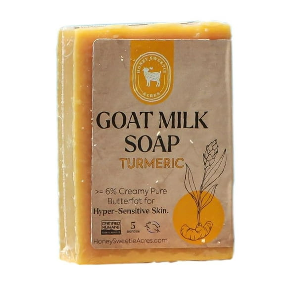 Jabón de leche de cabra sin perfume Honey Sweetie Acres - Jabón corporal natural - Jabón de leche de cabra de 5 oz - Barra de jabón de leche de cabra hecha a mano - Jabón de barra de eccema - Jabón