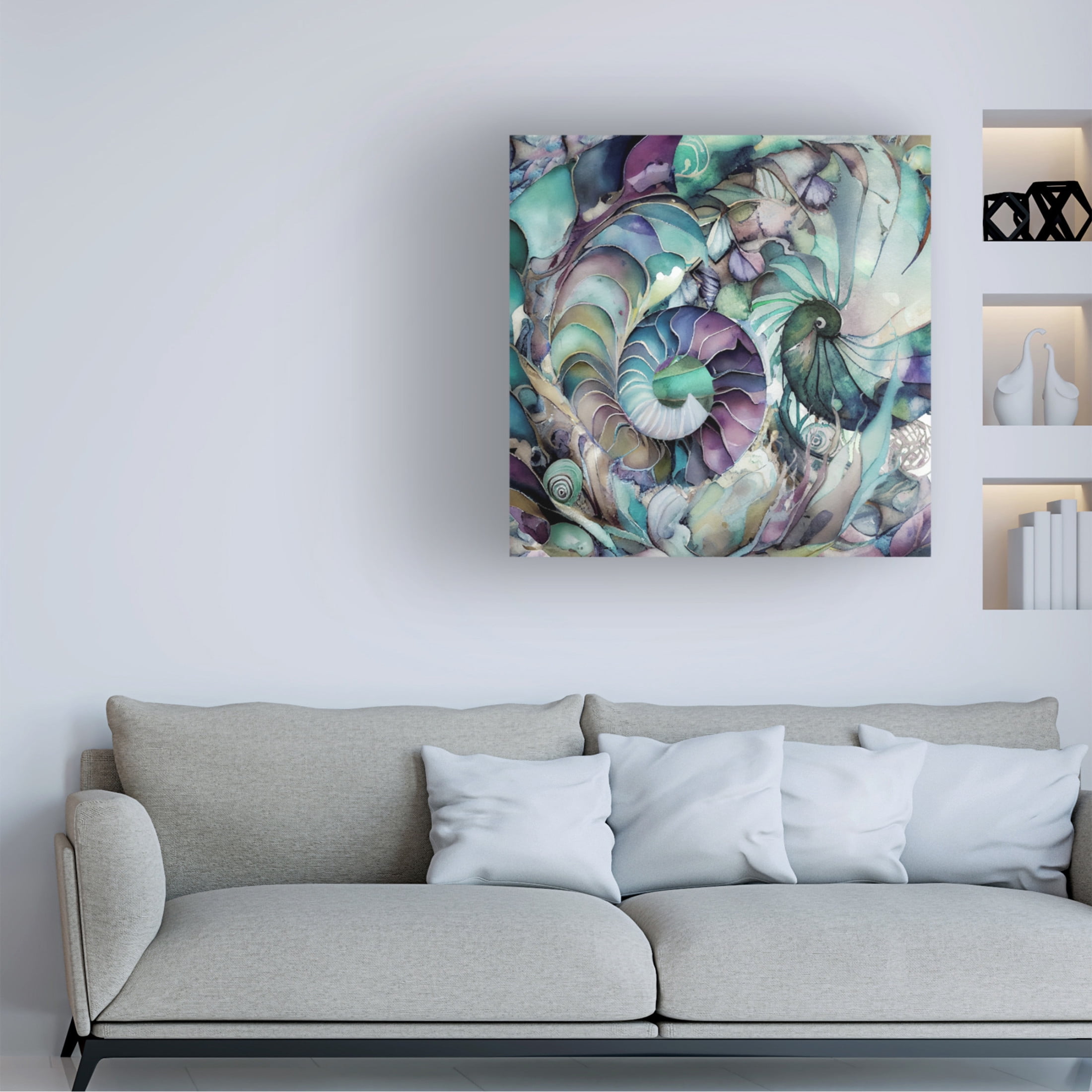 Canvas Wall Art - Sasha 'In The Wild Wild Sea III' Wall Art for Living Room, Bedroom, or Office Décor by Trademark Fine Art - 24 x 24 Inches