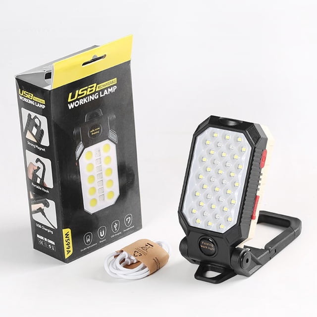 Aoresac COB Work Light LED Rechargeable Flashlight Magnetic Base and Hanging Hook 4 Modes 180