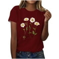 thumbnail image 2 of Ounisa Womens Short Sleeve Tees Crew Neck Printed Loose Fit Soft Fabric 2026 Spring Summer Daily Casual Fashion Trendy Comfortable Versatile Tops S-2XL, 2 of 4