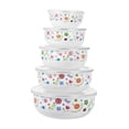 thumbnail image 1 of Tnarru 5 Pieces Mixing Bowl Set Fruits Salad Bowl Rice Bowl Multipurpose with Lids Food Storage Container for Food Biscuits Pancakes Floral, 1 of 8