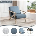 thumbnail image 2 of Bonzy Home Accent Chair Set of 2 with lumbar support pillow Mid Century Modern Upholstered Armchair with Wood Frame for Living Room Bedroom Study Room Easy Assembly Blue, 2 of 7