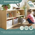 thumbnail image 3 of Guidecraft EdQ 2-Shelf 5-Compartment Storage 24" - Natural: Kids' Wooden Bedroom and Playroom Toy and Book Organizer with Fabric Bins, 3 of 5