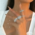 thumbnail image 2 of Anillo de cristal elástico Guardung con incrustaciones exquisitas para un compromiso elegante y único, anillo de promesa de boda de plata de 1 fila, 2 of 6